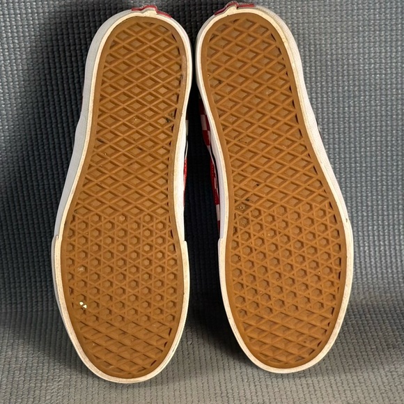 Vans Off The Wall Checkered Board Slip On Shoes Red White Men Sz 8 Women Sz 9.5 - Picture 8 of 9